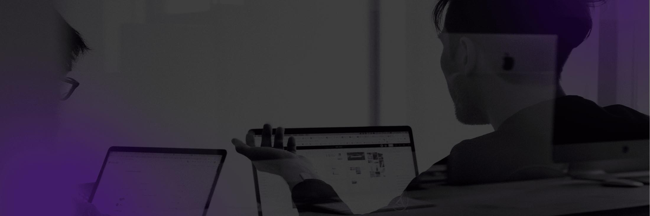 Website development banner showing digital design and online business support